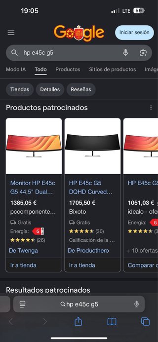 Monitor HP E45c G5 Curvo Nero