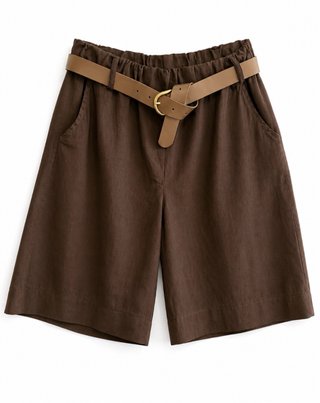 Bermudas marrones con cinturón