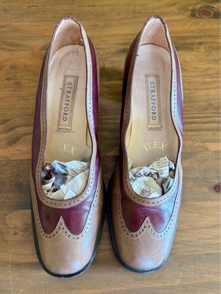 Zapatos Oxford Piel Vintage Bicolor Talla 39