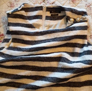 Precioso Vestido Massimo Dutti Rayas Blanco y Negr