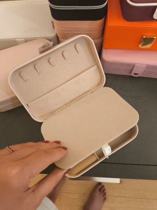 Portagioie da viaggio beige e rosa