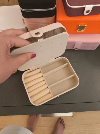 Portagioie da viaggio beige e rosa