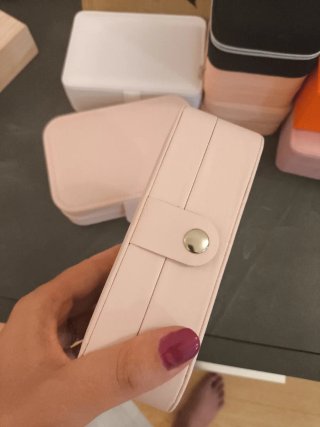 Portagioie da viaggio beige e rosa