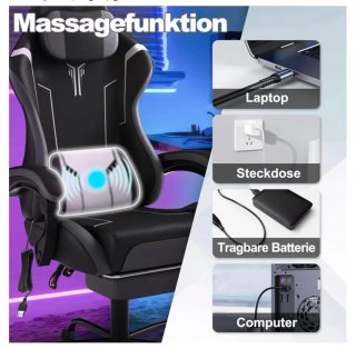 Silla Gaming Ergonómica con Reposapiés