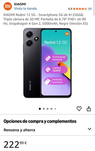 Xiaomi Redmi 12 5G 256GB Negro