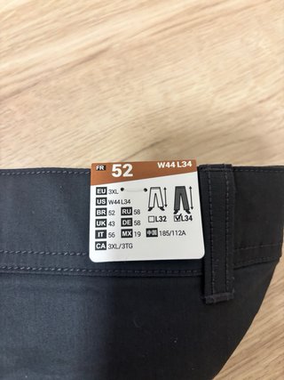 Pantalón Montaña Hombre Negro Talla XXXL