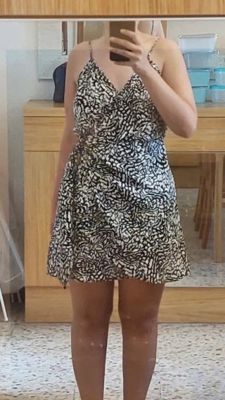 Vestido Verano Cruzado Blanco y Negro