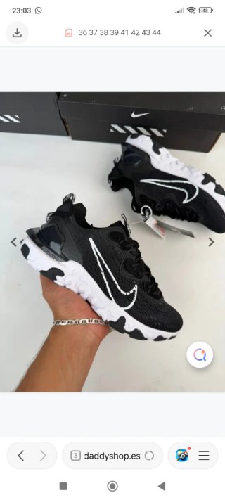 Botas Nike React Vision Negras y Blancas