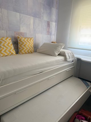 Cama nido juvenil blanca 2 camas Cama 2mt x 1 mt