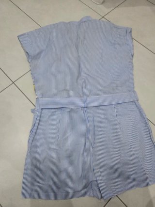 Mono Zara righe blu e bianco floreale