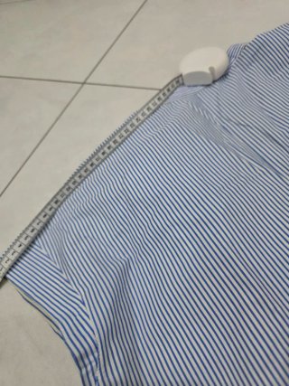 Mono Zara righe blu e bianco floreale