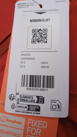Chaqueta Berghaus impermeable hombre Talla S