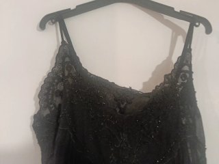 Top Zara Lencero Negro Abalorios