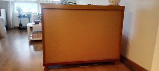 Aparador con puerta  cristal abatible y 4 cajones