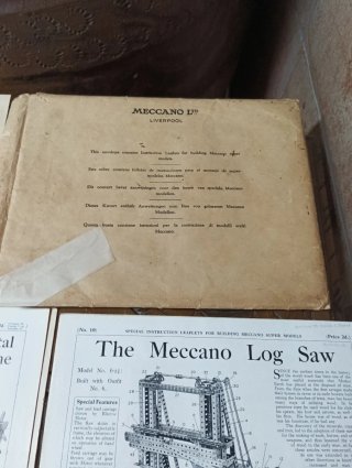 Meccano antiguo caja de madera