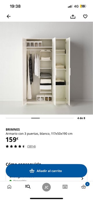 Guardaroba Ikea Brimnes a 3 ante con specchio