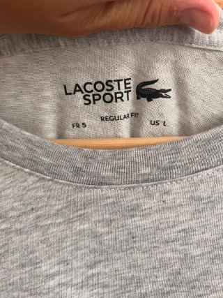 Camiseta Lacoste manga larga gris