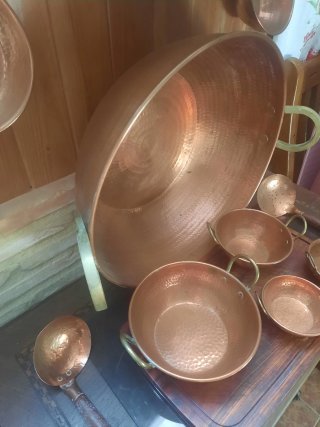 Set de Cobre Antiguo Martillado - 9 Piezas