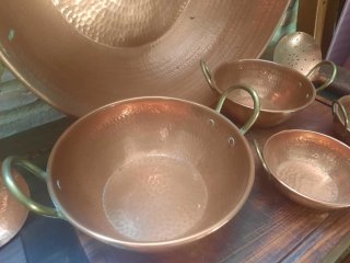 Set de Cobre Antiguo Martillado - 9 Piezas