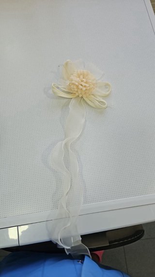 Vestido de comunión blanco y rosa