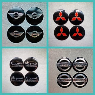 4 Pegatinas 56mm tapabuje Mini Mitsubishi Nissan
