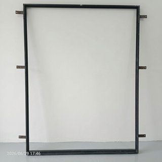 Puerta metálica doble con reja y cristal 140x207cm