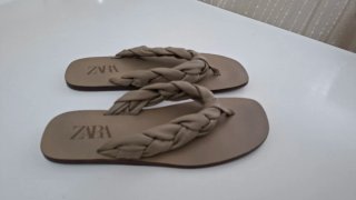 Sandalias Zara Beige Trenzadas
