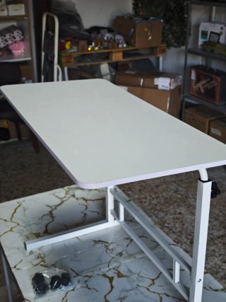 Mesa Auxiliar Ajustable con Ruedas 80x40