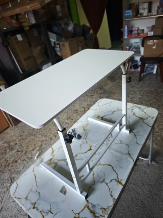 Mesa Auxiliar Ajustable con Ruedas 80x40