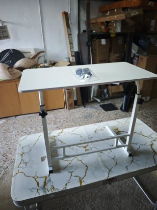 Mesa Auxiliar Ajustable con Ruedas 80x40