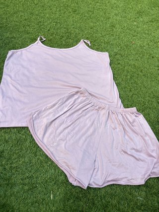 Pijama corto rosa talla M/L