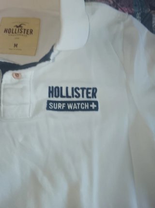 Polo Hollister Blanco Talla M