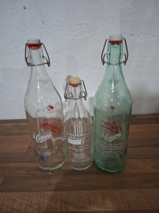 3 Bottiglie di Gassosa Vintage