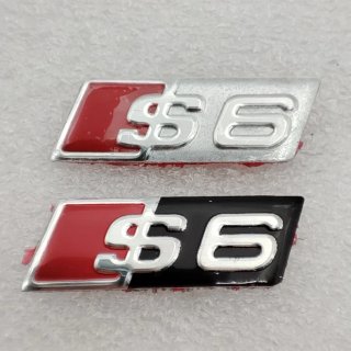 LOGO AUDI S6 26x9MM PLATA O NEGRO