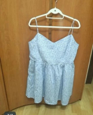 Vestido H&M tirantes floral azul blanco XL