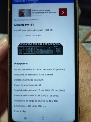 Amplificador Marantz PM 151 Hifi