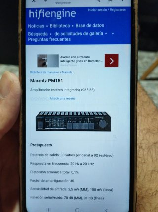 Amplificador Marantz PM 151 Hifi