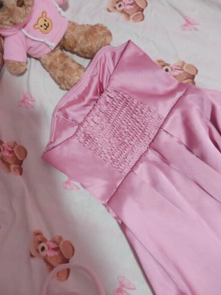Vestido rosa H&M satén raso palabra de honor