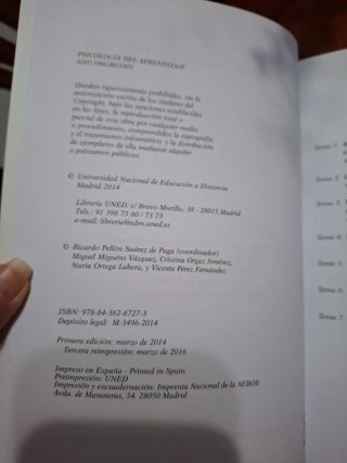 Psicología del Aprendizaje UNED