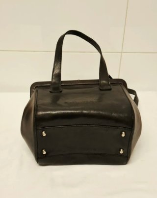 Bolso Mutton Piel Negro con 2 Correas