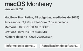MacBook Pro Retina 15 2015 Plata