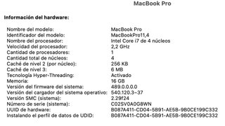 MacBook Pro Retina 15 2015 Plata