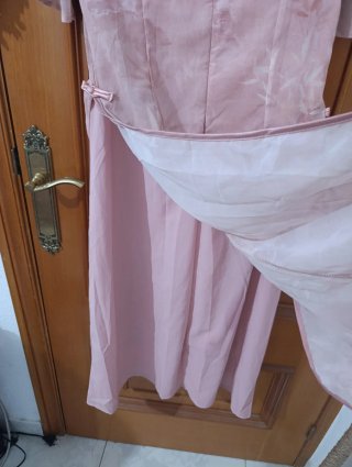 Vestido Qipao Rosa Estampado Bambú