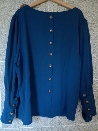 Blusa azul manga larga 4XL