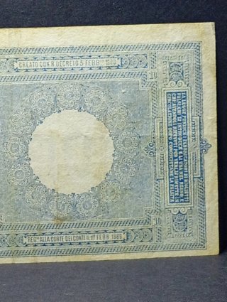 Biglietto di Stato 10 Lire del 1915 in Rarità Rara