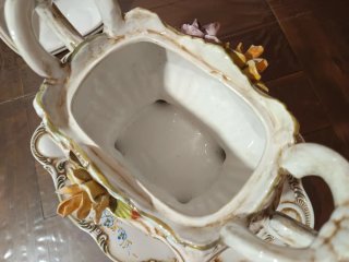 Sopera cerámica con flores