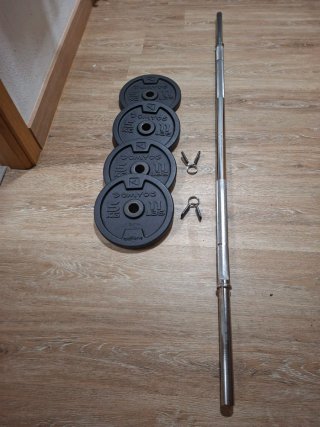 Barra 1,55m + 4 discos 5kg