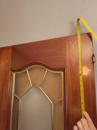 Puerta maciza de roble con cristal
