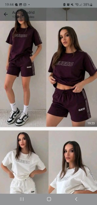 Conjunto deportivo Guess morado y blanco
