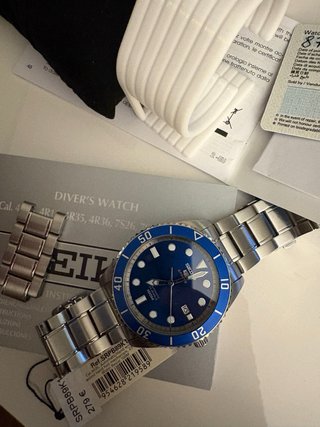 Seiko 5 Submariner Orologio Blu